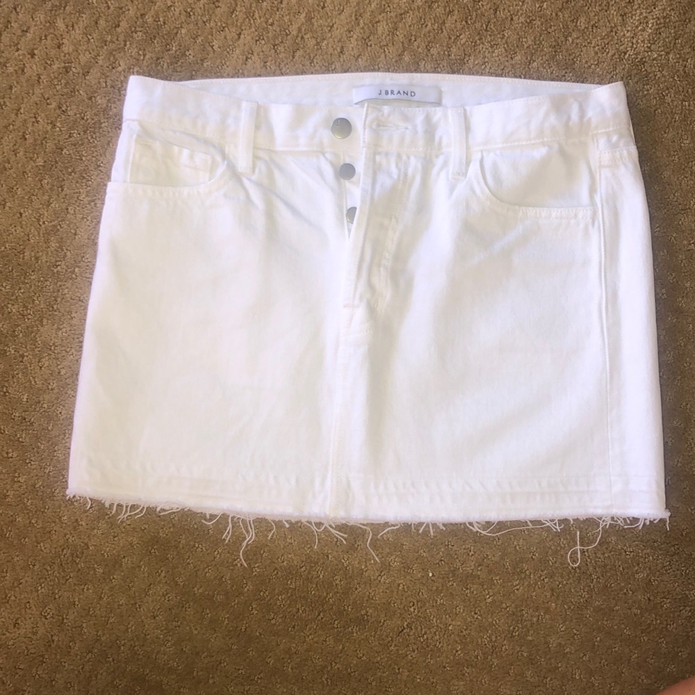 J BRAND white jean skirt